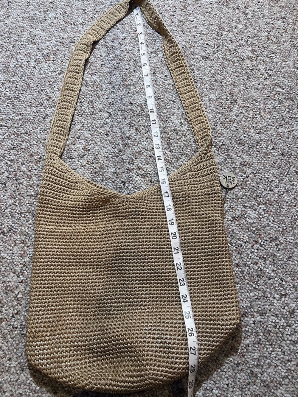 The Sak Large Beige Crochet Shoulder Crossbody Hobo Bag - Picture 10 of 10